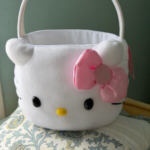 Hello Kitty White and Pink Plush Easter Basket